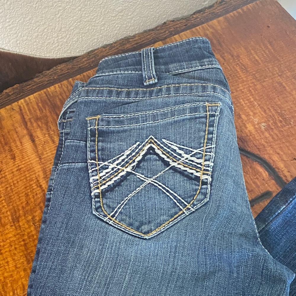Ariat Blue Boot Cut Jeans with Embroidered Pocket